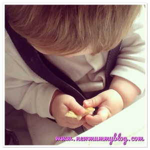 Baby led weaning toast crumbs and mess
