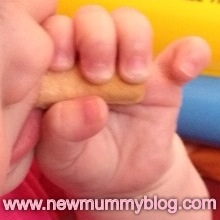 Help baby is teething biccie pegs and breadsticks
