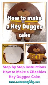 Make a Hey Duggee cake - step by step instructions first birthday cake CBeebies toddler