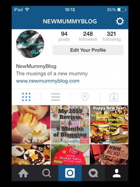 New Mummy Blog Instagram Screenshot