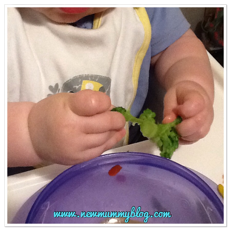 Things I didn't expect when baby turned one self feeding broccoli