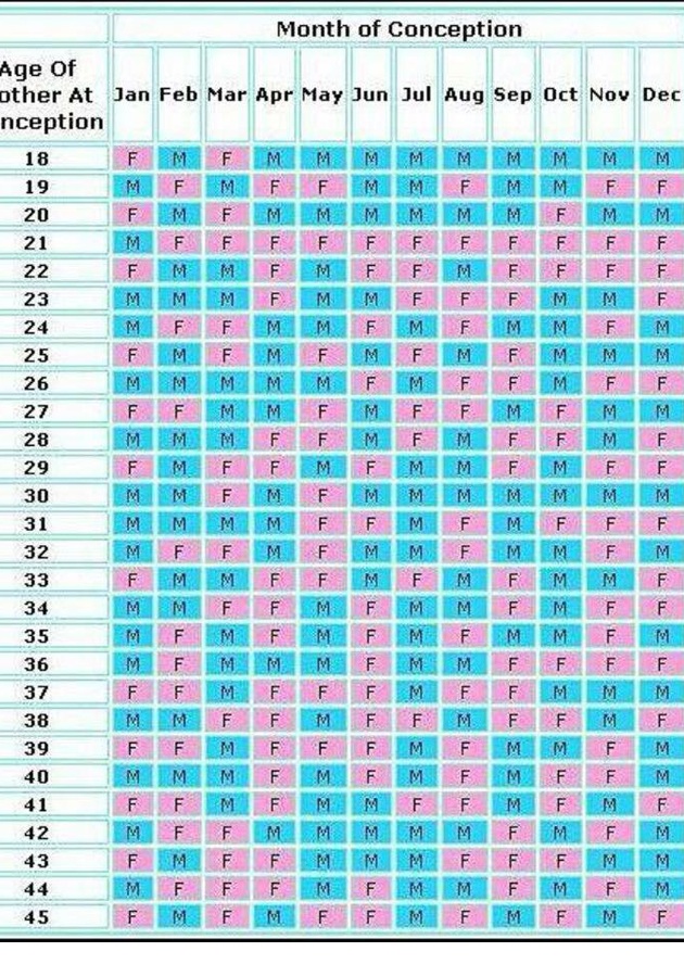 Chinese Birth Predictor Chart 2016