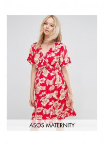 LoveTheSales ASOS Maternity Tea Dress Summer Holidays red daisy dress