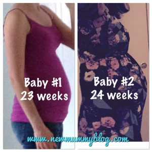 1st pregnancy vs 2nd pregnancy bump at 23 weeks and 24 weeks