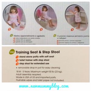 Review Potty Summer Infant Step by Step potty used on the adult toilet for older children and as a step