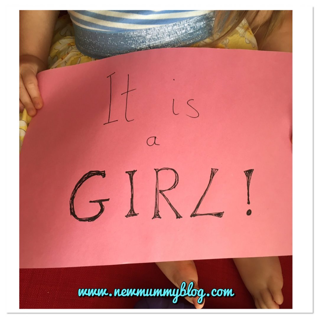 Gender reveal after 20 week scan it's a girl toddler sign