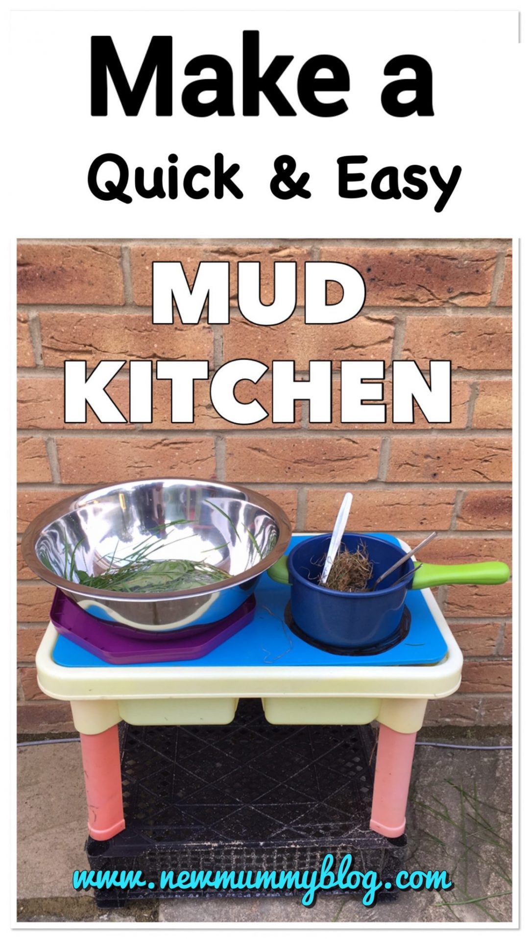 How to make a mud kitchen cheaply, quickly and easily on New Mummy Blog Toddler Activities for the Garden 