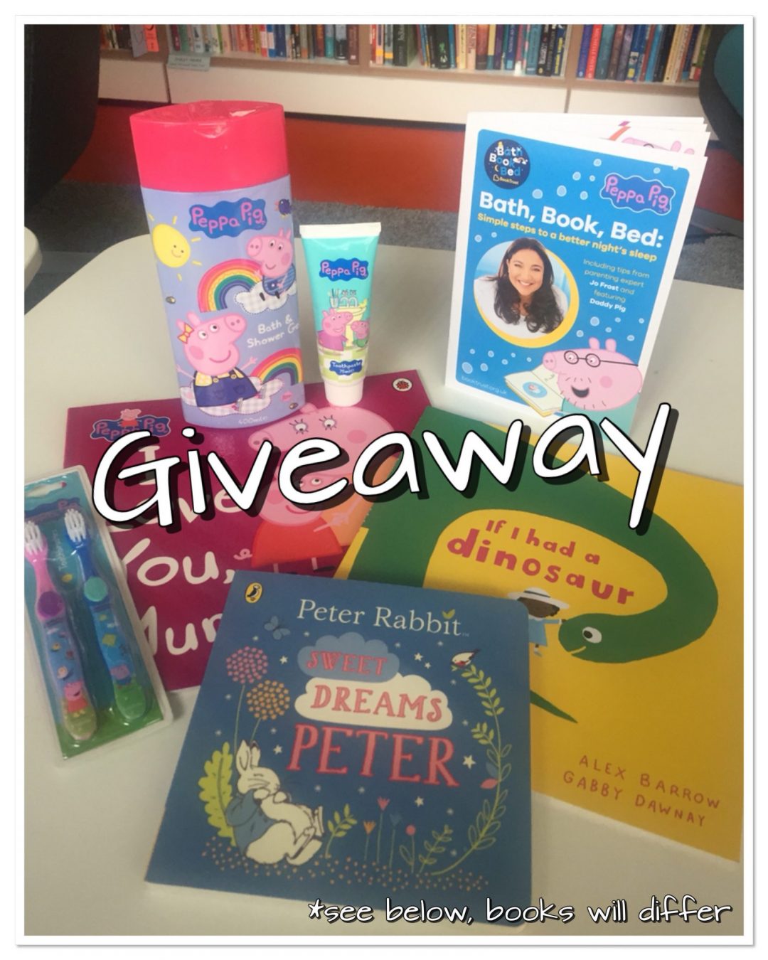 Win Peppa Pig and Book Trust Goody Bag as shown to help with Bath, Book, Bed bedtime routine, in collaboration with Book Trust 2018, Jo Frost Supernanny and Peppa Pig - well, daddy Pig’s wisdom! 