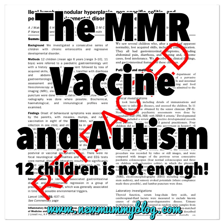 MMR vaccine and autism Wakefield study