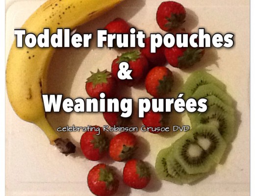 Weaning purees and toddler fruit pouches bananas strawberries kiwi