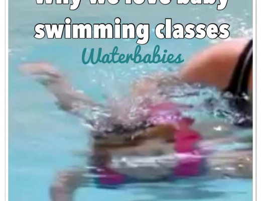 Baby swimming underwater on holiday following Waterbabies class