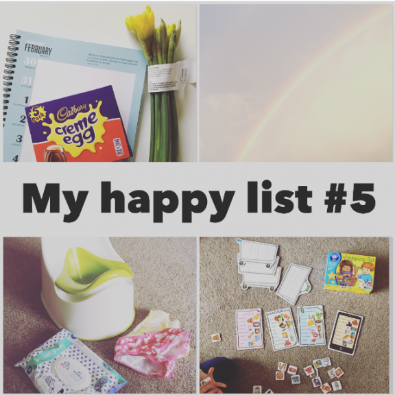 Happy List 5 - creme eggs, daffodils, potty training, Orchard Toys shopping