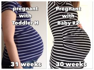 30 weeks pregnant comparing baby 1 and baby 2