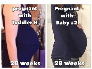 28 weeks pregnant comparing baby 1 and baby 2