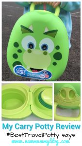 Dinosaur My Carry Potty... Review reveals why we think it's the best travel potty for toddler potty training 
