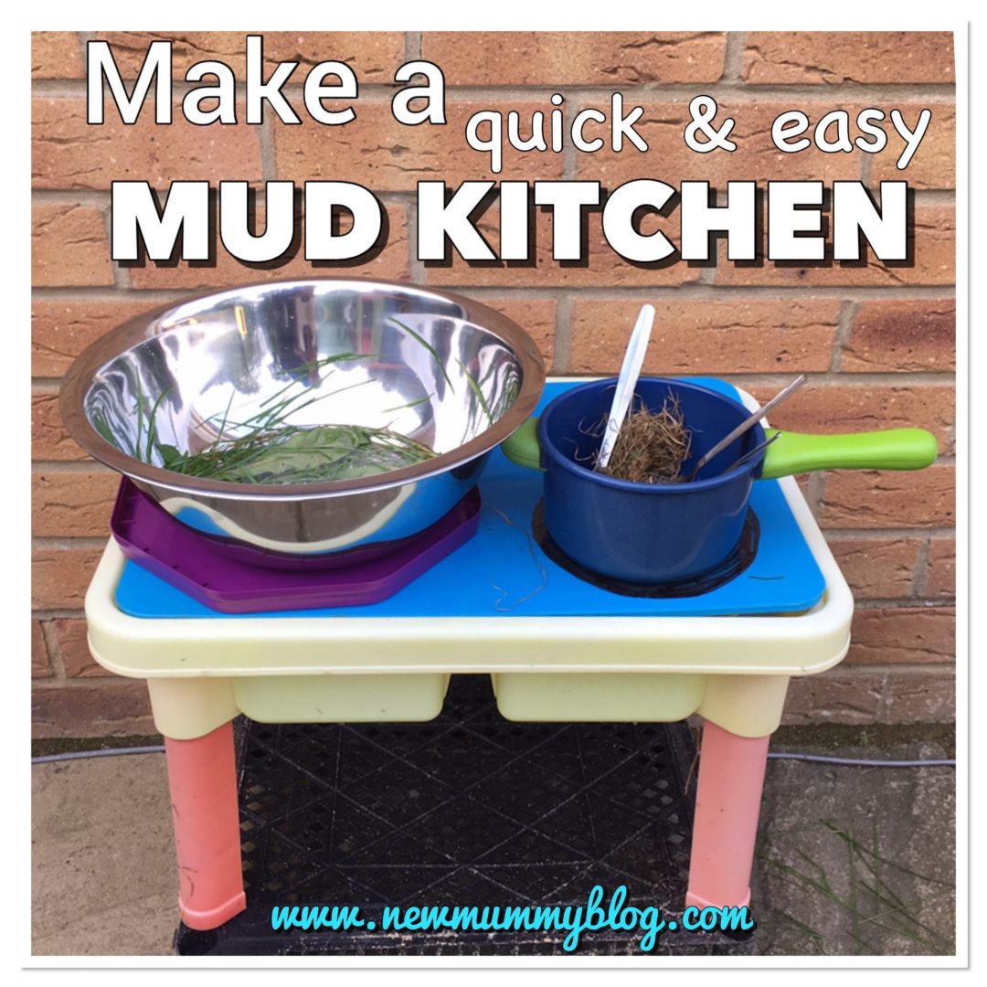 How to make a quick mud kitchen for kids outside play, pretend play learning