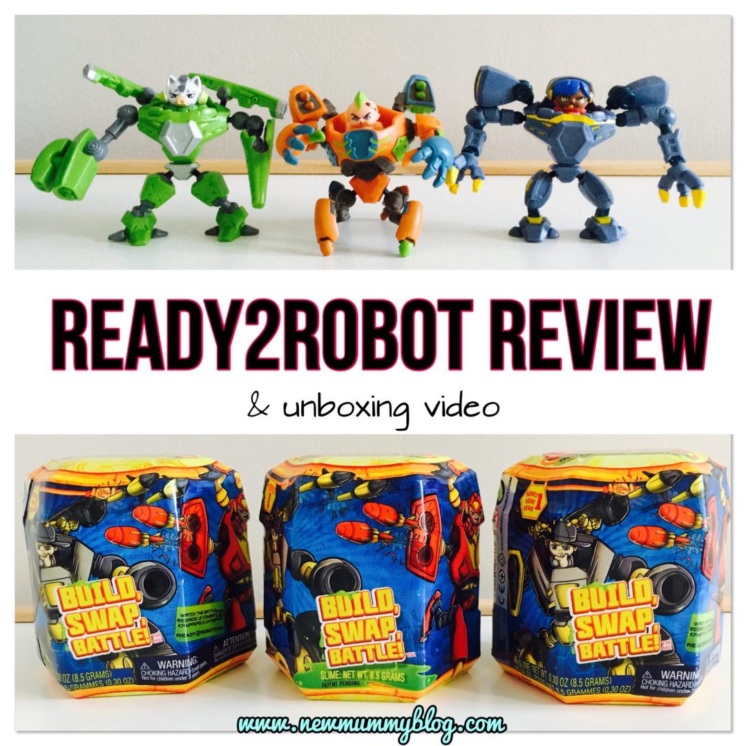 Ready2Robot review - mystery blind bag toy, with YouTube video unboxing and constructing the robots. Includes 3 year Old’s first reaction to slime