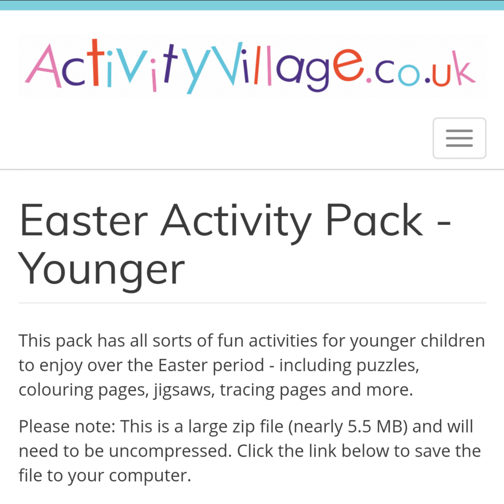 Free Easter activities during schools closed COVID19 - ActivityVillage.co.uk