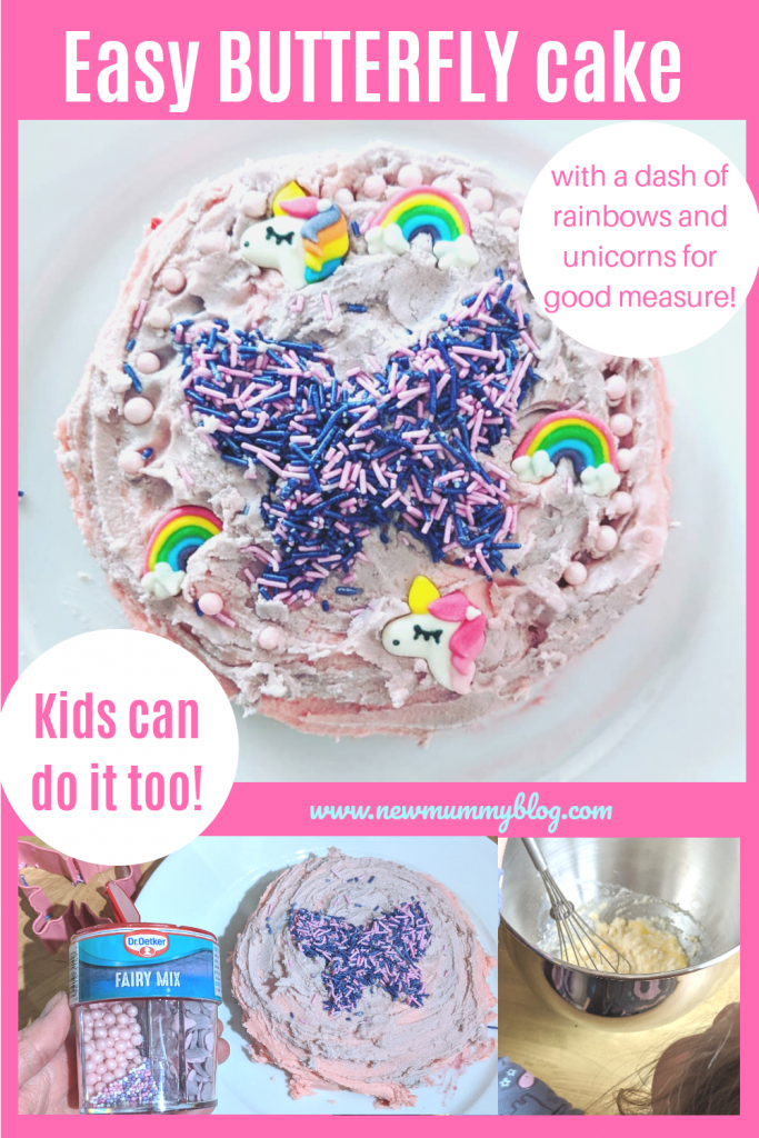 How to make an easy butterfly cake easy kids can make, ar perfect for a children's birthday cake. 