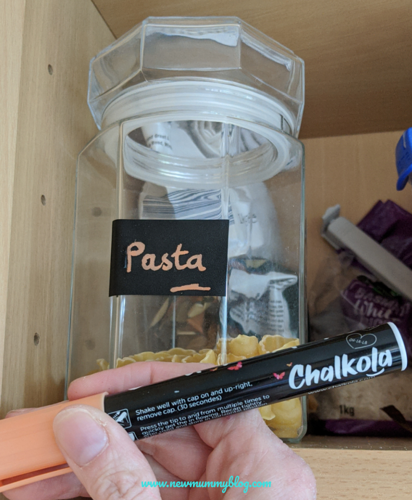 Chalkola chalk marker pen and labels for writing on jars - kitchen organisation